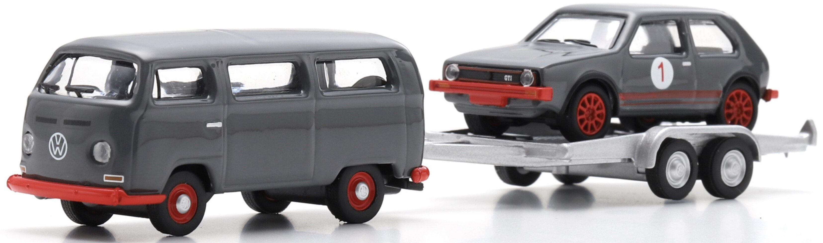 VW T2 BUS + TRAILER AND VW GOLF I GTI