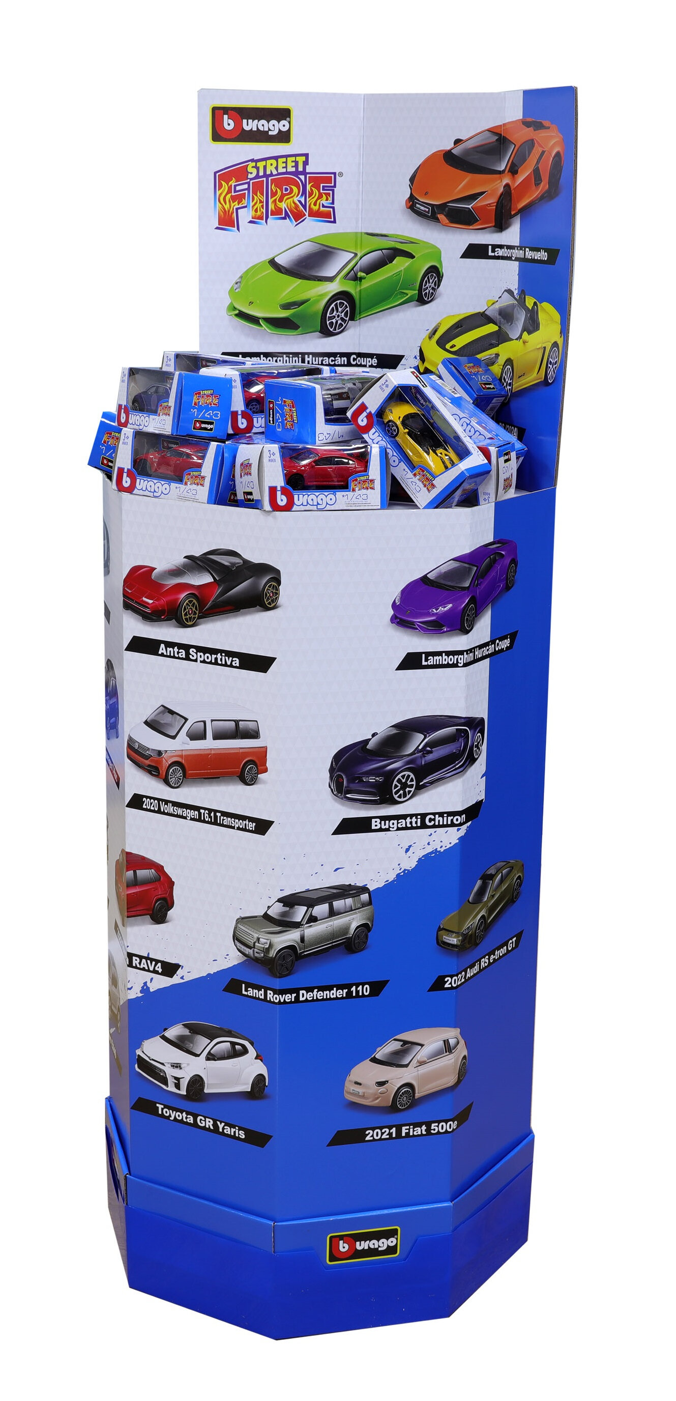 BBURAGO DUMP BIN DISPLAY WITH PLASITC BASE