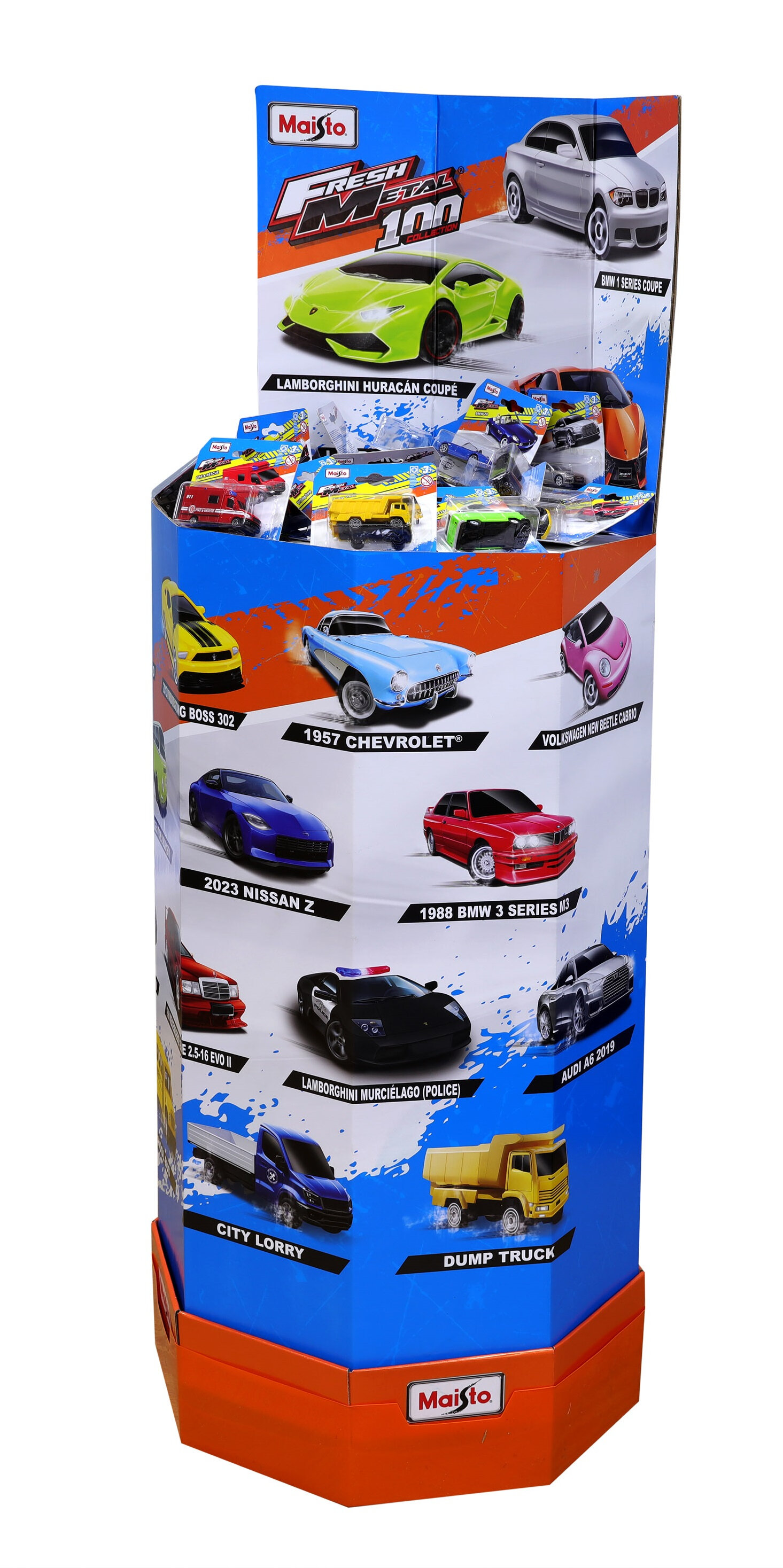 MAISTO DUMP BIN DISPLAY WITH PLASITC BASE