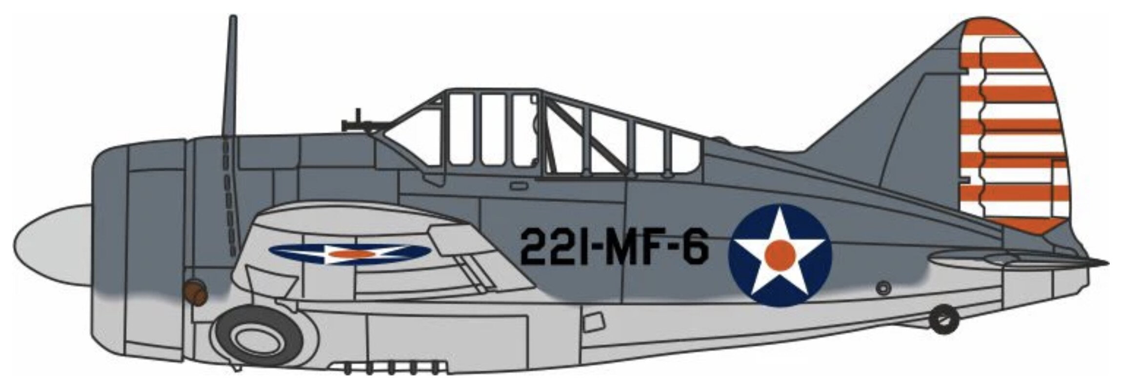 Brewster BUFFALO Vmf-221 US Marine Corps Mcas Ewa Hawaii