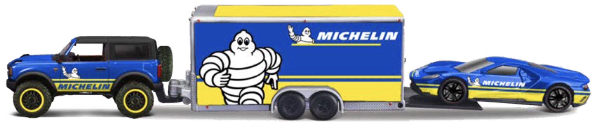 Ford BRONCO + CAR TRAILER + FORD GT - TEAM HAULERS - MICHELIN