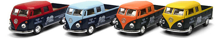 VW T1 Doca  bus  Double Cab Pickup 4 kleuren