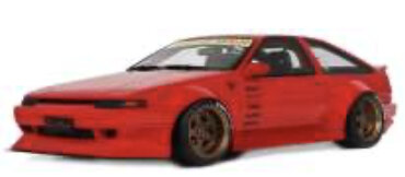 TOYOTA AE86 SPRINTER TRUENO WIDEBODY FERRARI ROSSO CORSA 1986