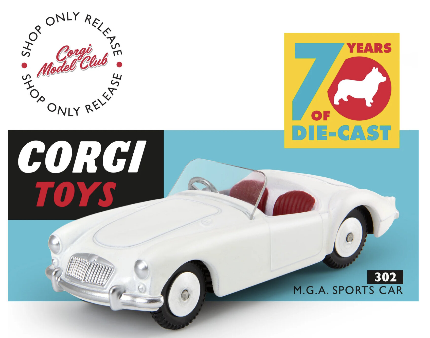 302 - MGA Sports Car White 70th Anniversary Edition