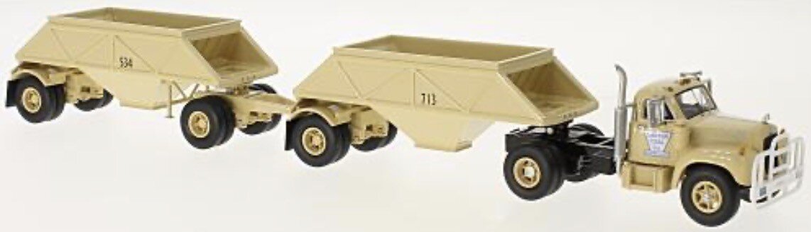 Mack B-61T + BOTTOM DUMP TRAILER 1957
