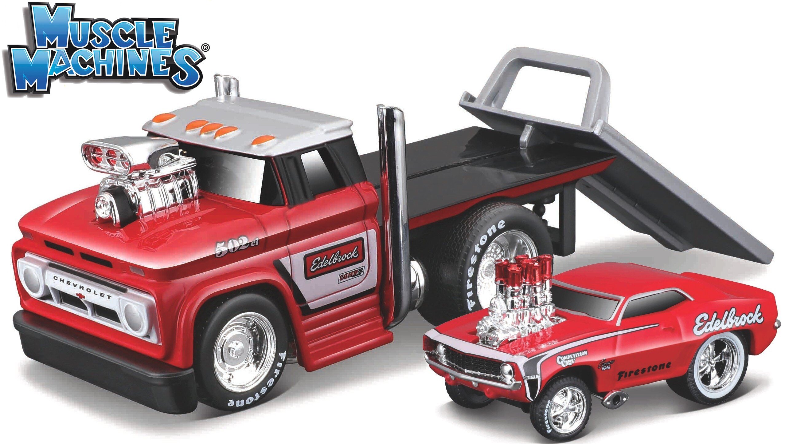 Chevrolet C60 FLATBED 1966 + Chevrolet Camaro SS 1969 - MUSCLE TRANSPORTS "MUSCLE MACHINES"