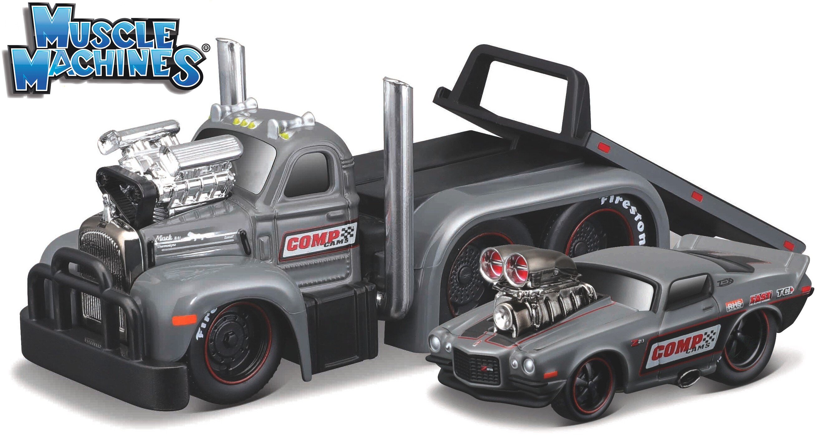 Mack B-61 FLATBED 1953 + Chevrolet CAMARO 1971 - MUSCLE TRANSPORTS "MUSCLE MACHINES"