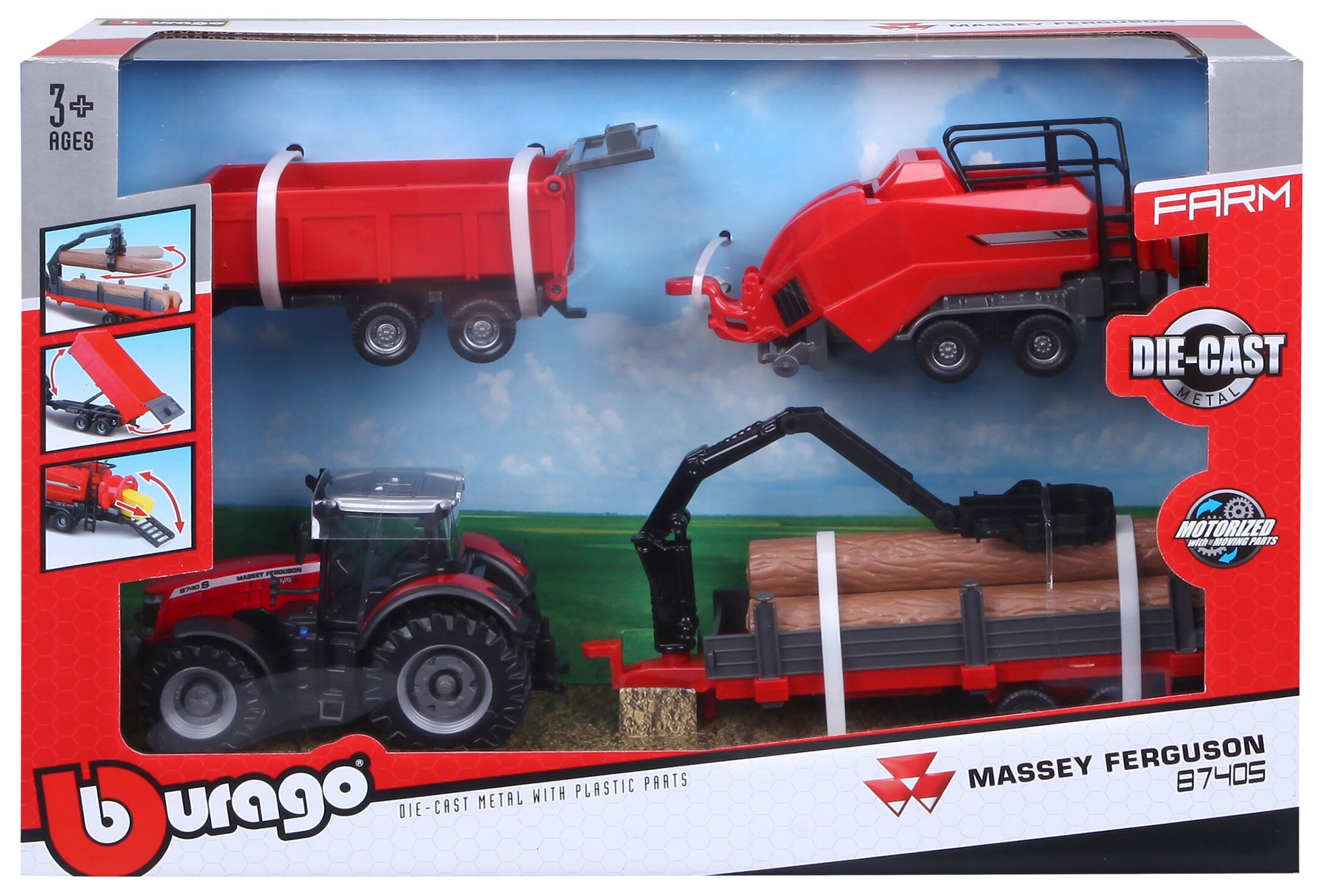 Massey Ferguson 8740S + TIPPER TRAILER. BALER LIFTER & TREE FORWARDER - MOTORIZED