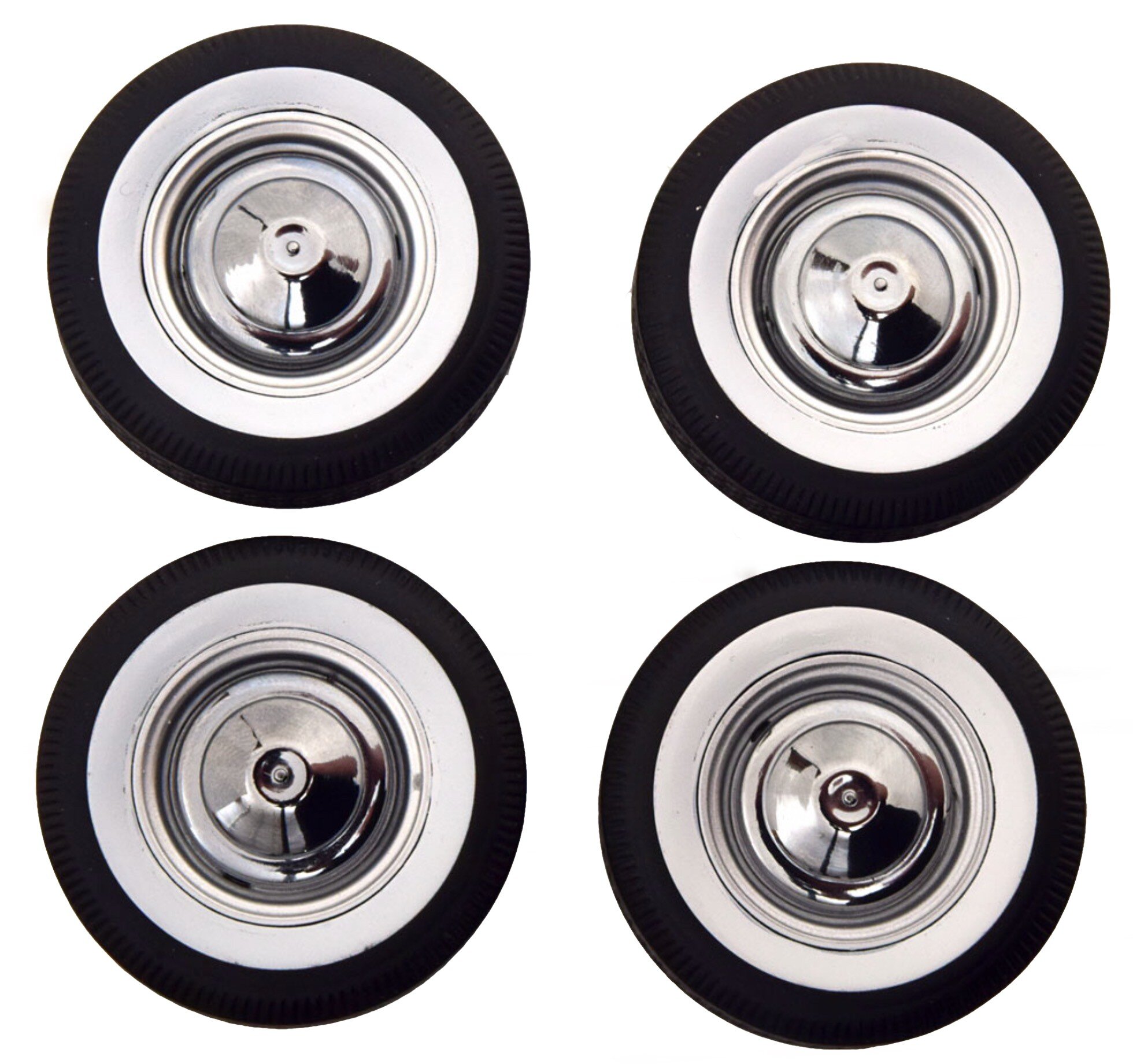 Fiat 500F TIRE SET WITH RIMS - WHITE SIDEWALL TIRES