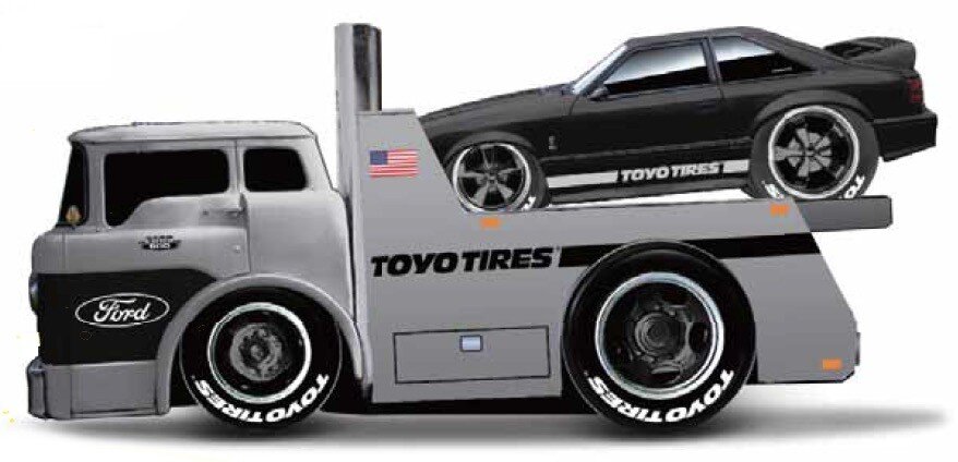Ford C600 FLATBED 1966 + Ford MUSTANG SVT COBRA 1993