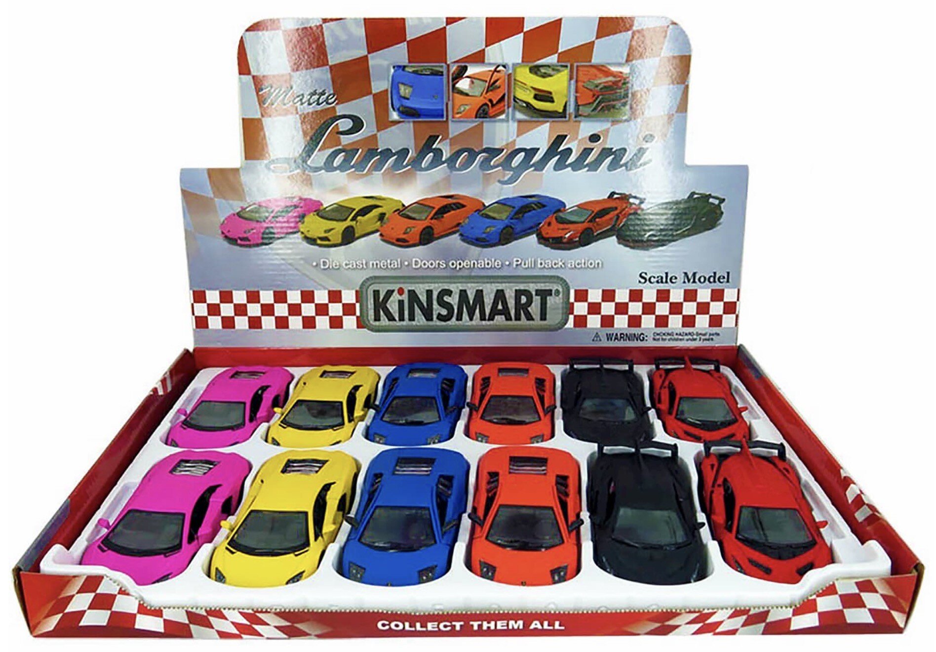 Lamborghini ASSORTMENT 12st. in tray 6 colors