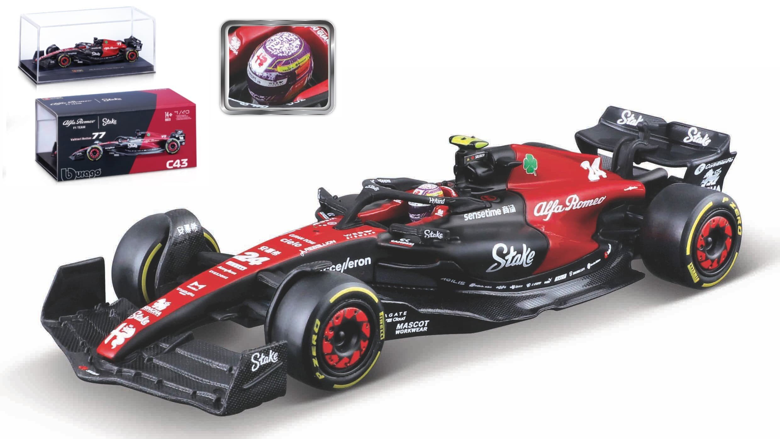 Alfa Romeo F1 C43 #24 GUANYU ZHOU 2023 With Helmet