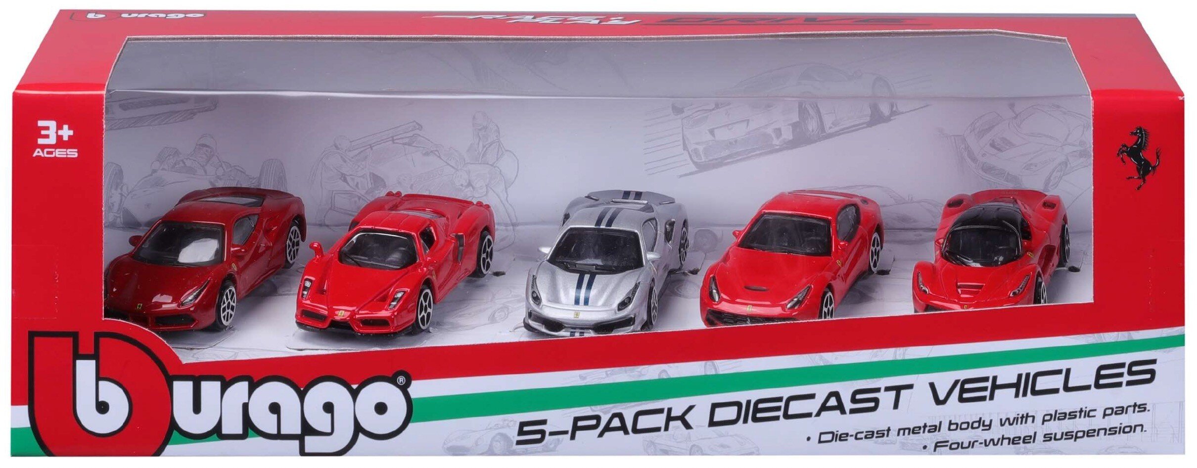 Ferrari 488 GTB, ENZO, 488 Pista, F12berlinetta, La Ferrari - 5 CAR SET