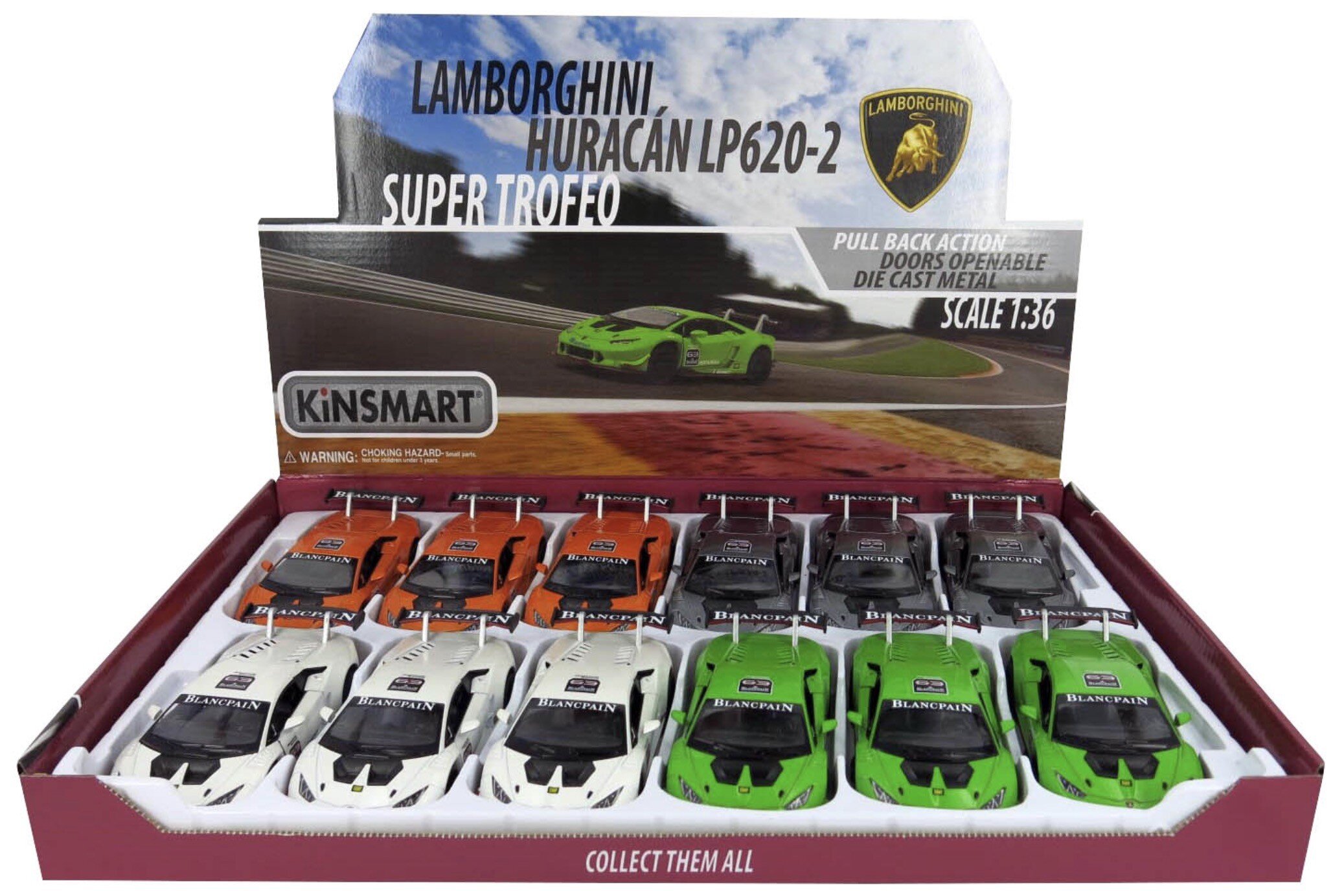 Lamborghini HURACAN LP620-2 SUPER TROFEO 12st. in tray 4 colors