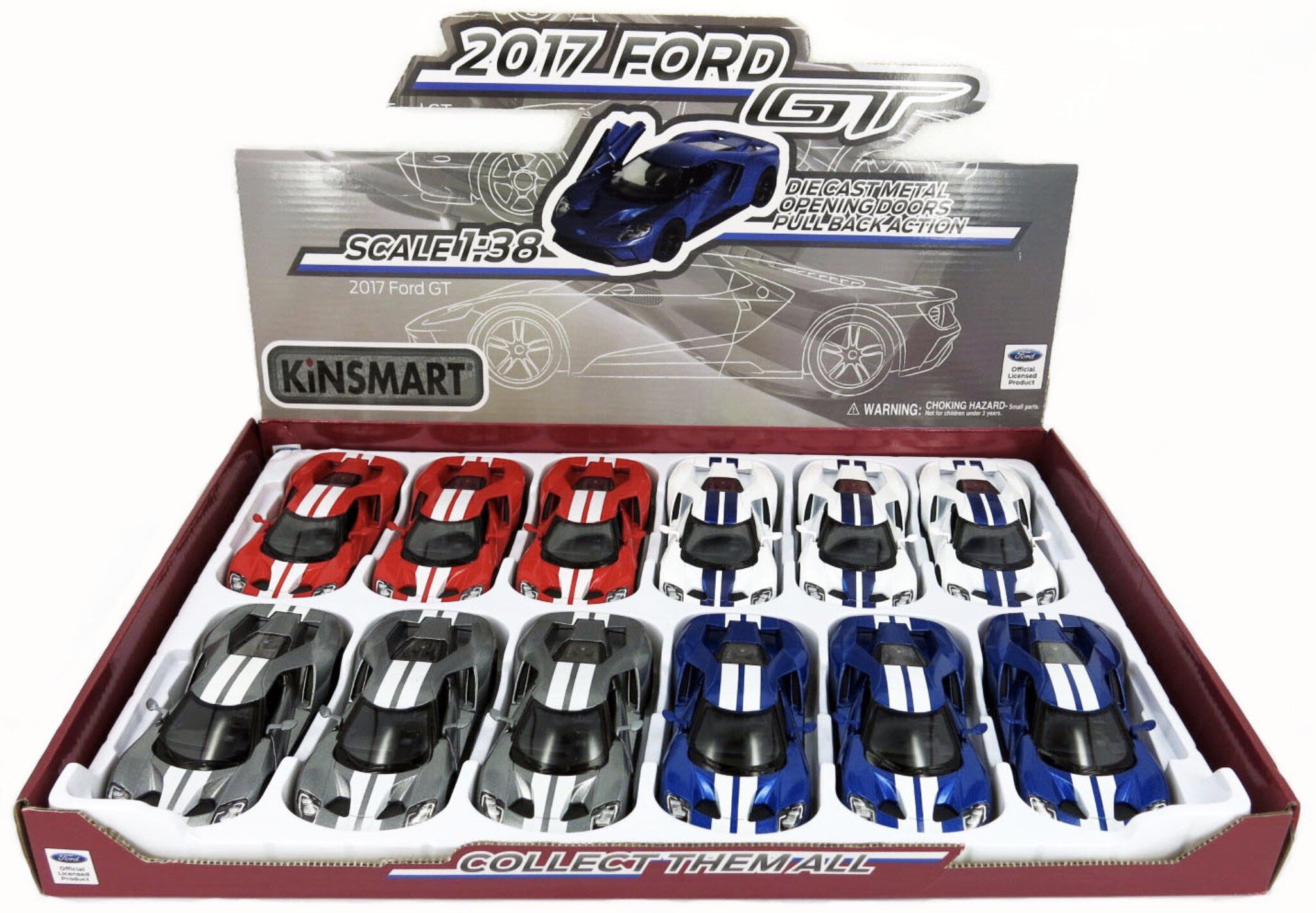 Ford GT WITH PRINTING 2017 12st. in tray 4 colors
