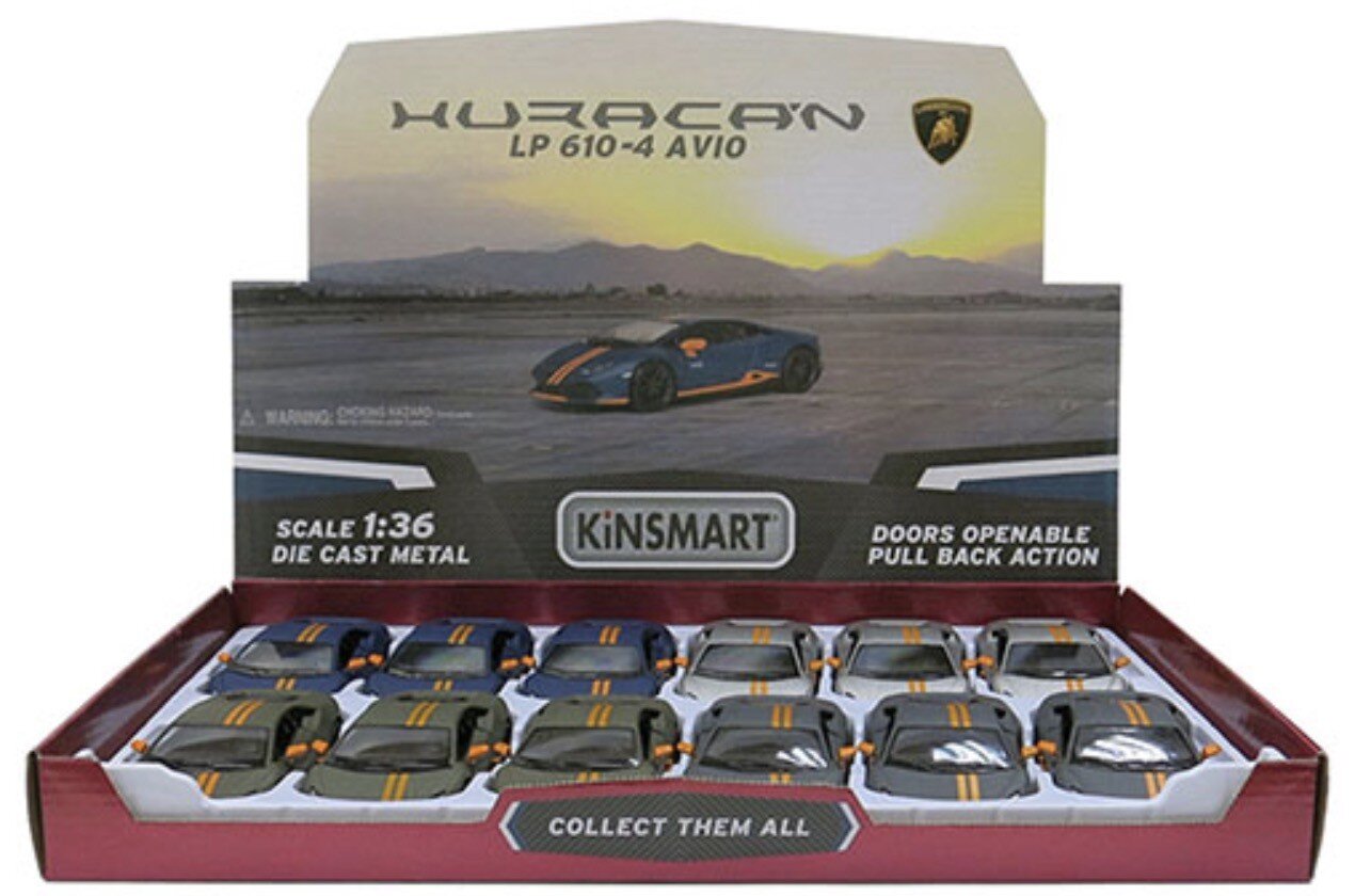 Lamborghini HURACAN LP610-4 AVIO MATTE 12st. in tray 4 colors