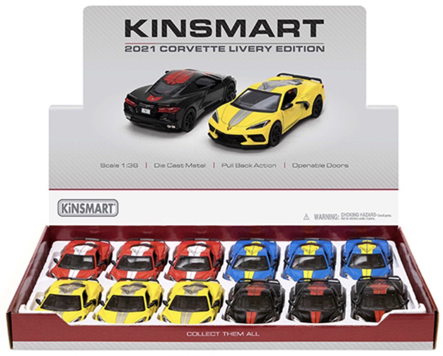 Chevrolet CORVETTE WITH PRINTING 2021 12st. in tray 4 colors