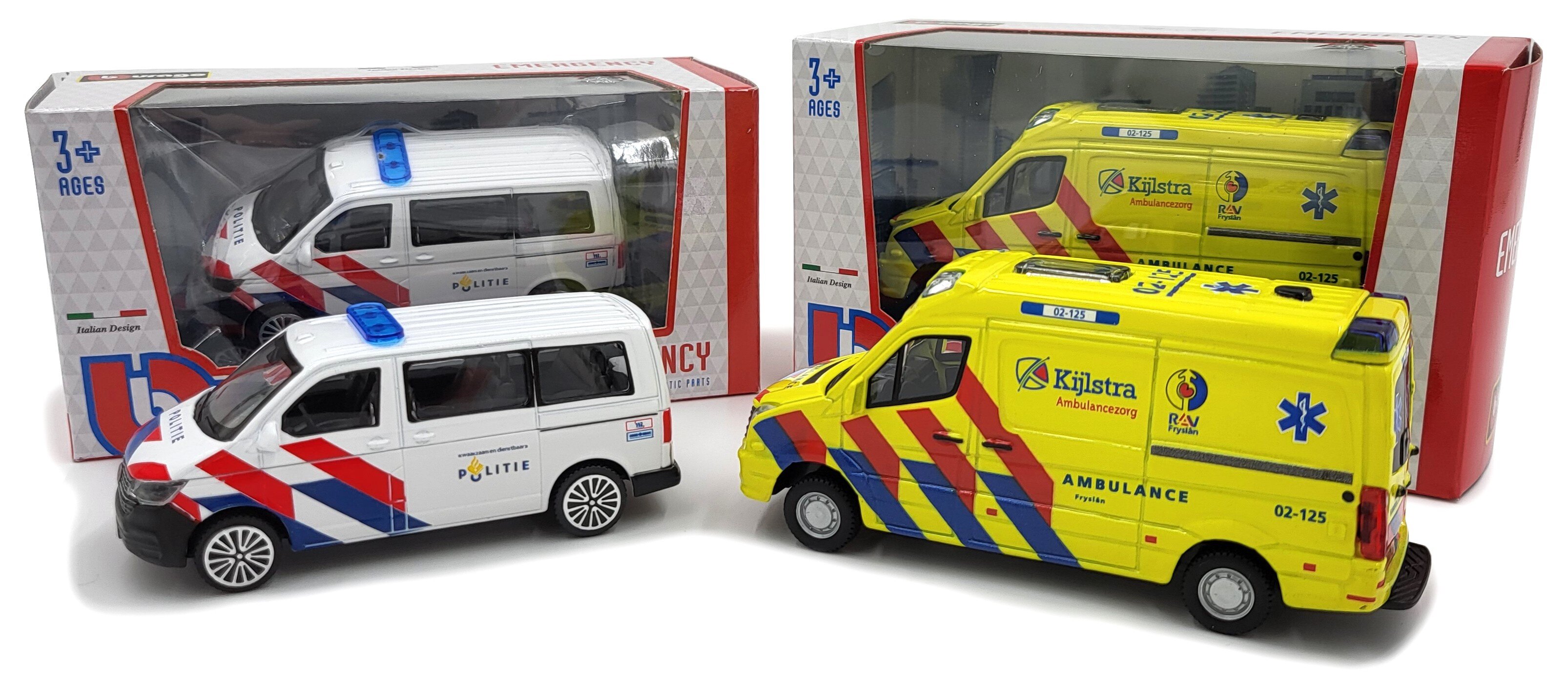 VW T6.1 BUS 2020 Politie NL - VW CRAFTER Ambulance NL - 2 CAR SET