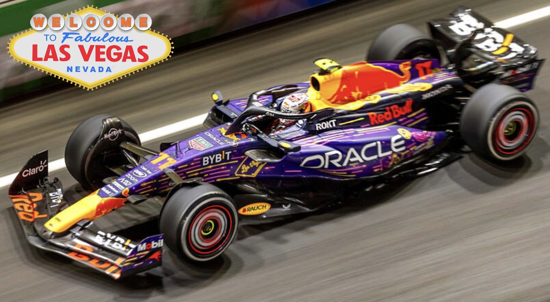 Red Bull RACING RB19 #11 SERGIO PEREZ LAS VEGAS GP 2023 With Helmet