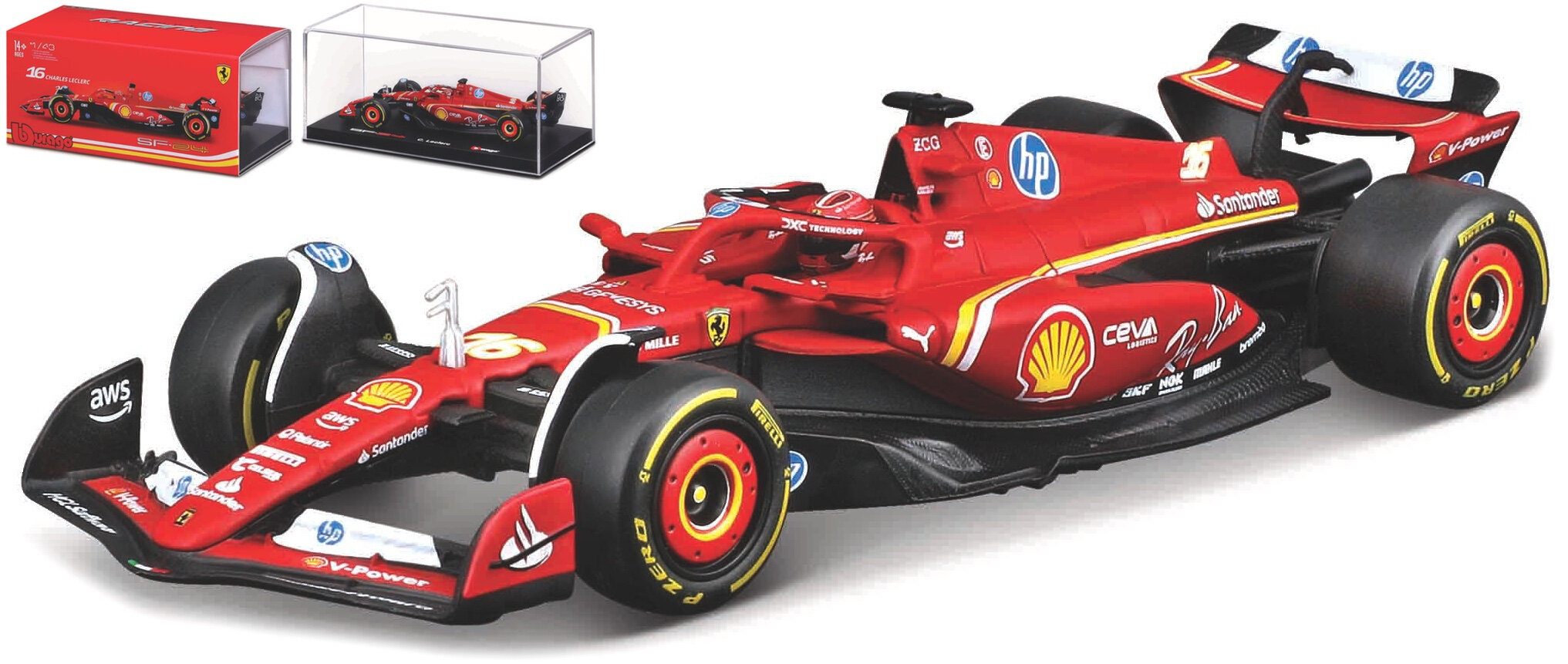Ferrari SF-24 #16 CHARLES LECLERC F1 2024 With Helmet