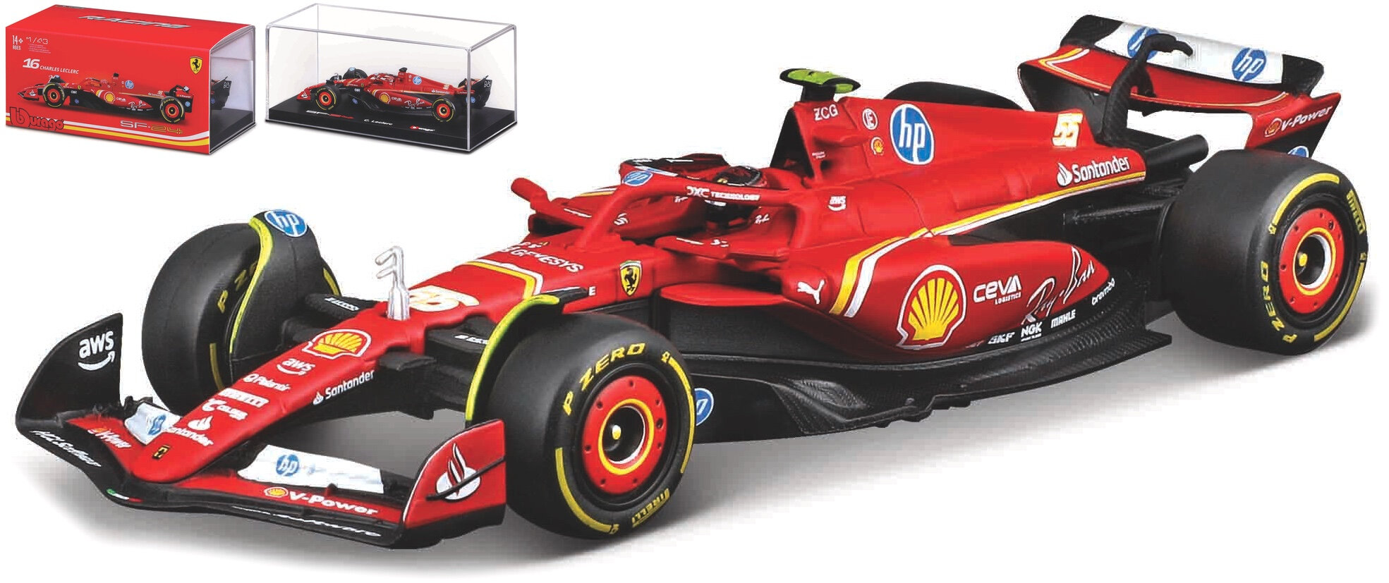 Ferrari SF-24 #55 CARLOS SAINZ F1 2024 With Helmet