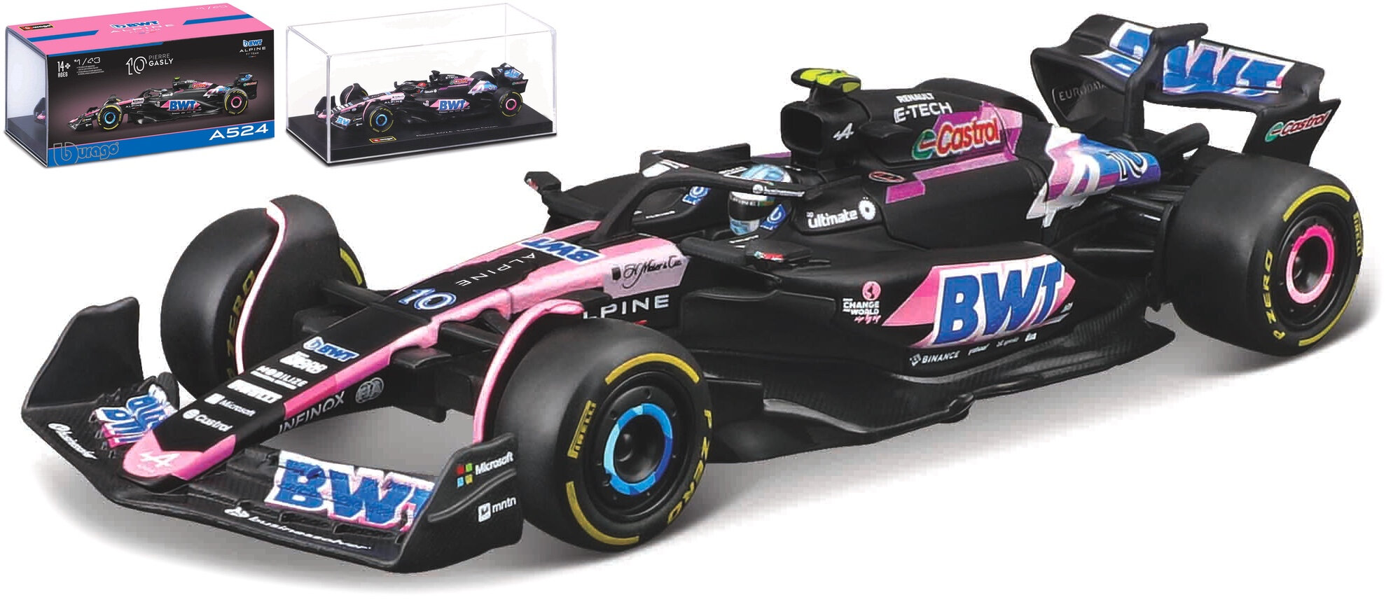BWT Racing ALPINE A524 #10 PIERRE GASLY 2024 With Helmet