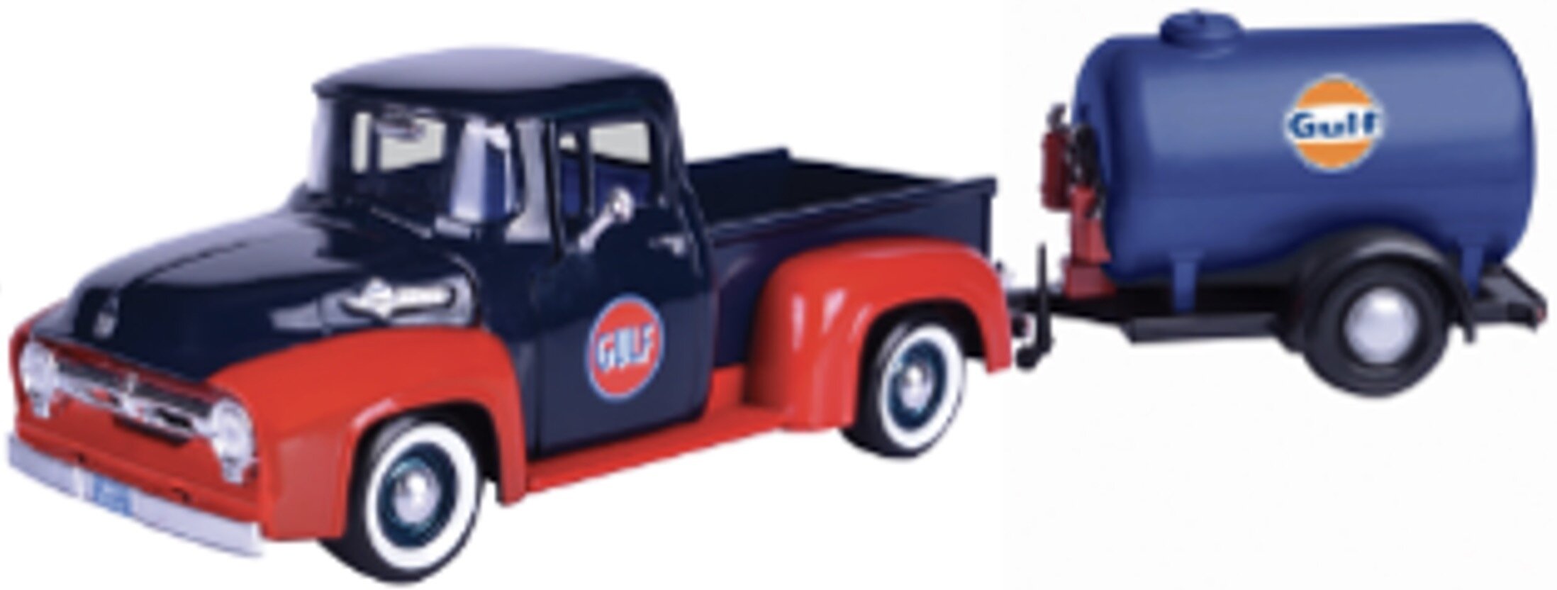 Ford F-100 PICK UP + OIL TANK TRAILER WITH GULF LIVERY 1956