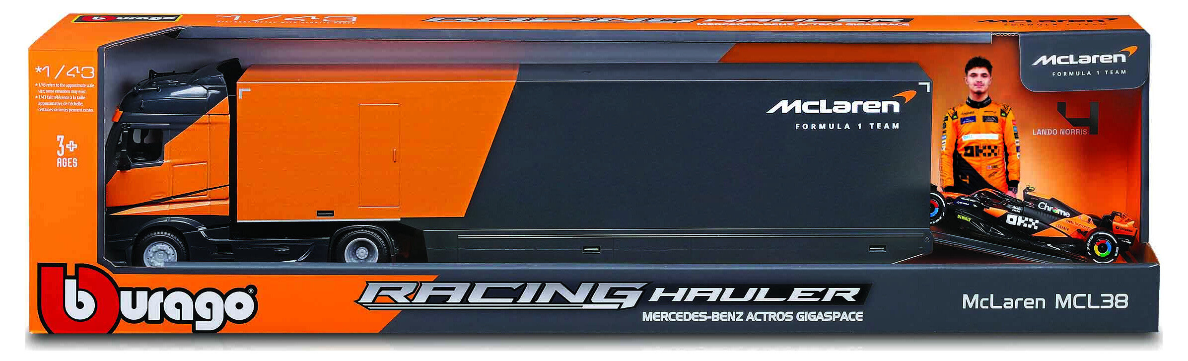 Mercedes Benz ACTROS  CAB + TRAILER + Mclaren MCL 38 #4 LANDO NORRIS 2024