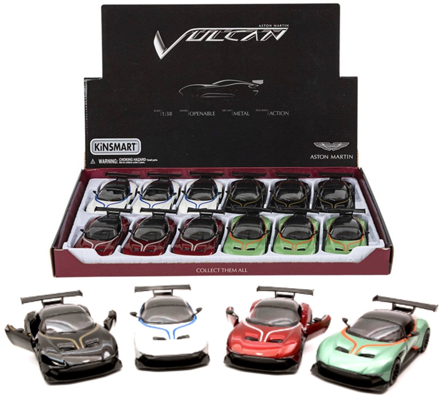 Aston Martin VULCAN 2017 WITH PRINTING - 12st. in tray 4 colors