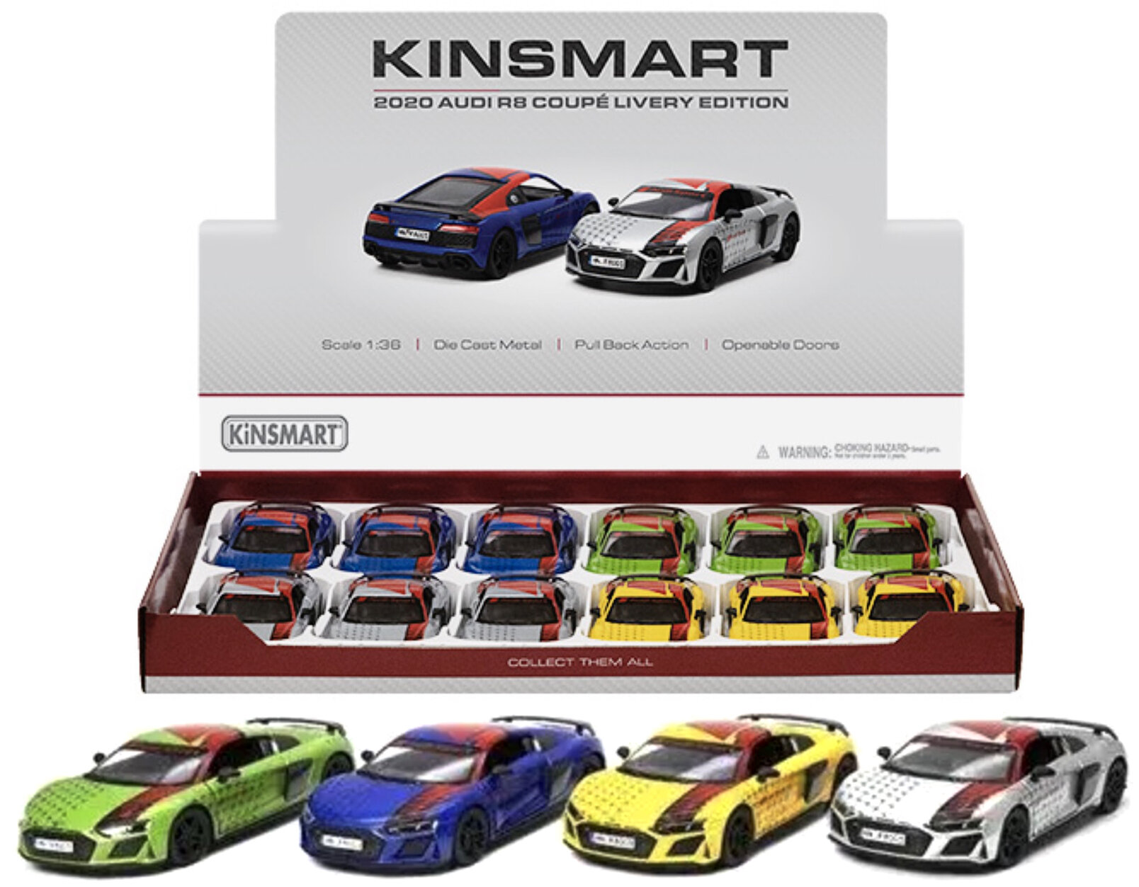 Audi R8 COUPE 2020 - LIVERY EDITION - 12st. in tray 4 colors