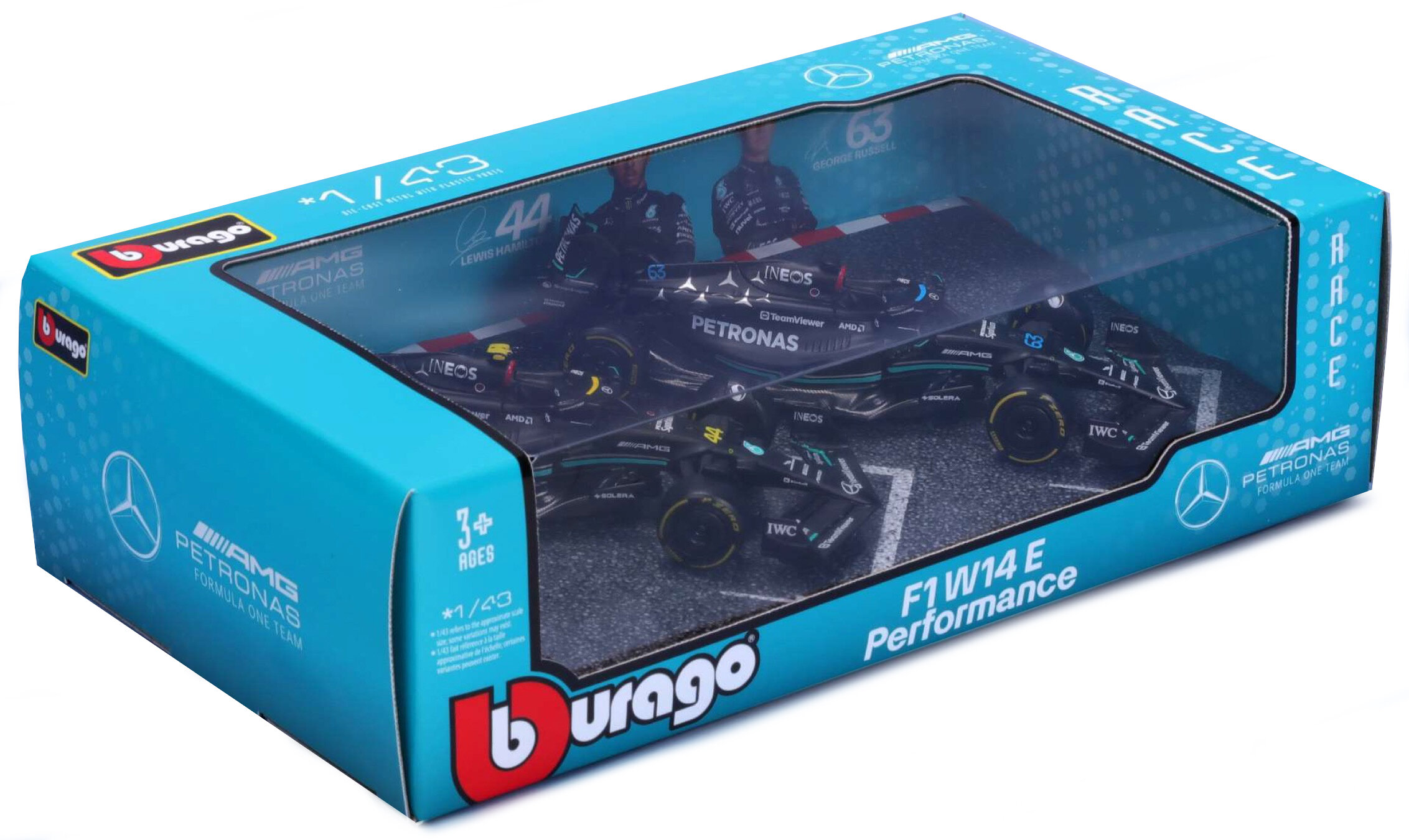 Mercedes Benz AMG W15 #44 LEWIS HAMILTON + #63 GEORGE RUSSELL 2024 - 2 CAR SET