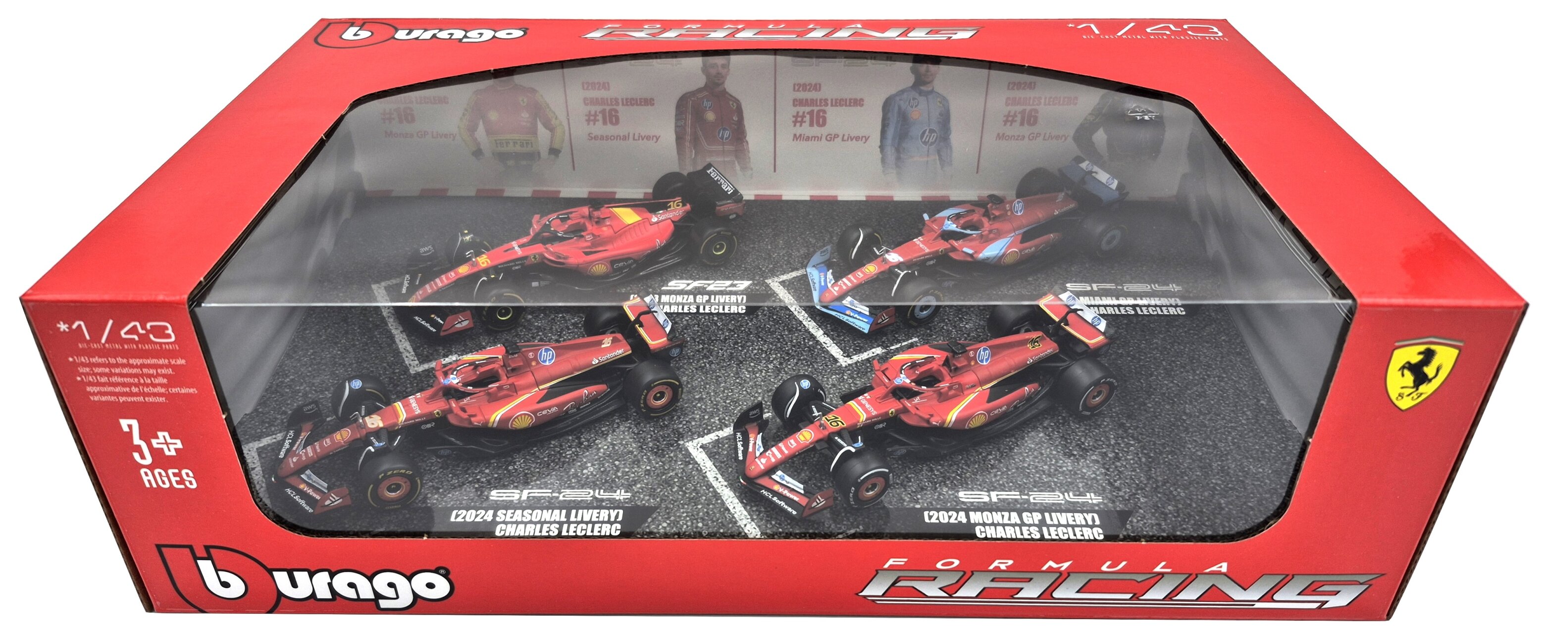 Ferrari F1 #16 CHARLES LECLERC - 4 CAR SET - 2023/2024 Update