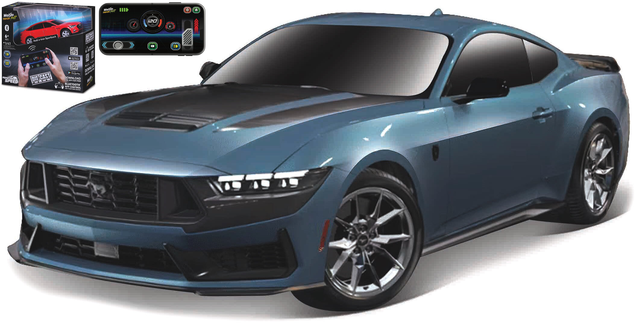 Ford MUSTANG DARK HOUSE 2.4Ghz RADIO CONTROLE - DIECAST BODY